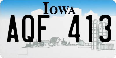 IA license plate AQF413