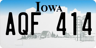 IA license plate AQF414