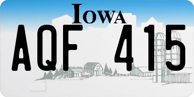 IA license plate AQF415