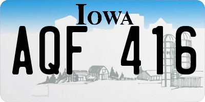 IA license plate AQF416