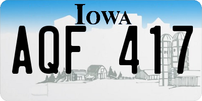IA license plate AQF417