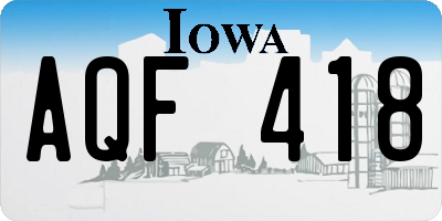 IA license plate AQF418