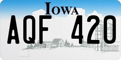 IA license plate AQF420
