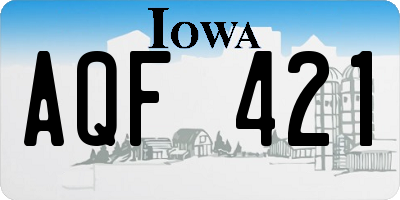 IA license plate AQF421