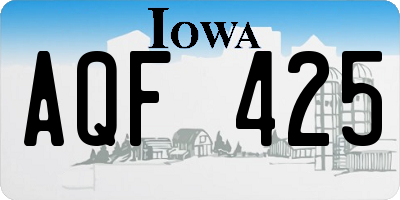 IA license plate AQF425