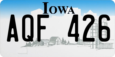 IA license plate AQF426