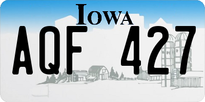 IA license plate AQF427