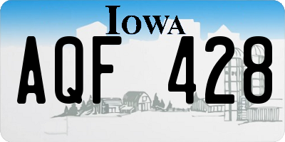 IA license plate AQF428