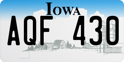 IA license plate AQF430