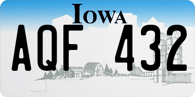IA license plate AQF432