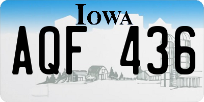 IA license plate AQF436