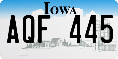 IA license plate AQF445