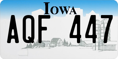 IA license plate AQF447