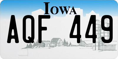 IA license plate AQF449