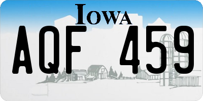 IA license plate AQF459