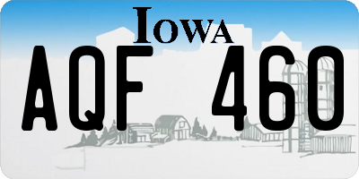 IA license plate AQF460
