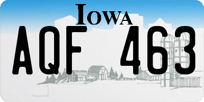 IA license plate AQF463