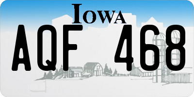 IA license plate AQF468