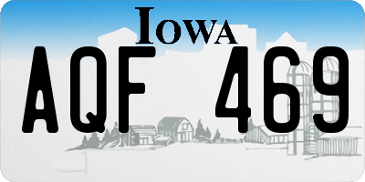 IA license plate AQF469