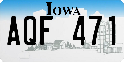 IA license plate AQF471