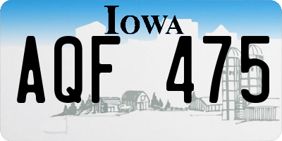 IA license plate AQF475