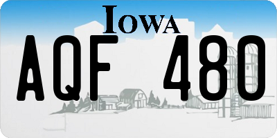 IA license plate AQF480