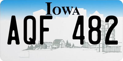 IA license plate AQF482