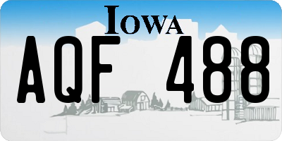 IA license plate AQF488