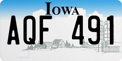 IA license plate AQF491