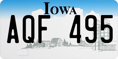 IA license plate AQF495