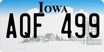 IA license plate AQF499