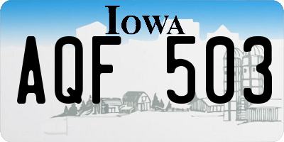 IA license plate AQF503