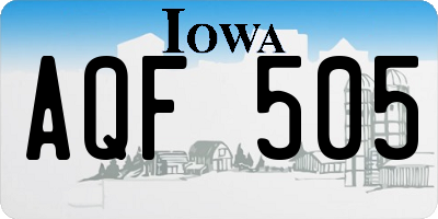 IA license plate AQF505