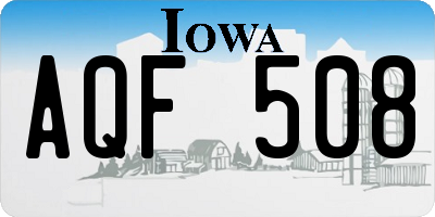 IA license plate AQF508