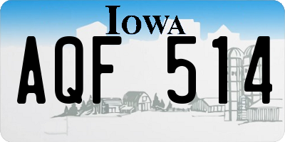 IA license plate AQF514