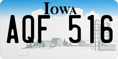 IA license plate AQF516