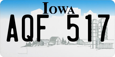 IA license plate AQF517