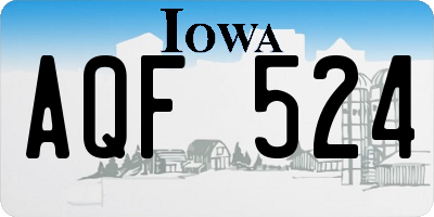 IA license plate AQF524