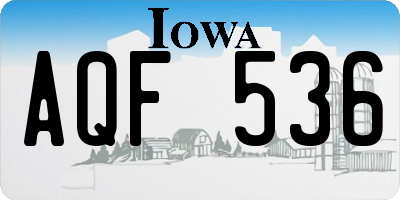 IA license plate AQF536