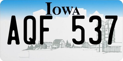 IA license plate AQF537