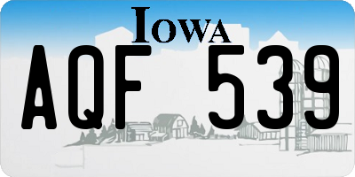 IA license plate AQF539