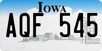 IA license plate AQF545