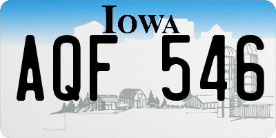 IA license plate AQF546