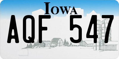 IA license plate AQF547