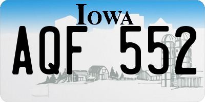 IA license plate AQF552
