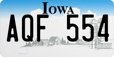 IA license plate AQF554