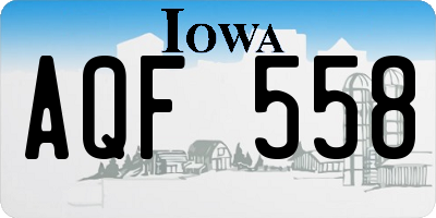 IA license plate AQF558