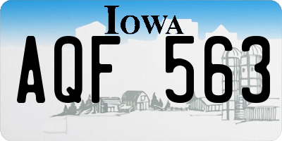IA license plate AQF563