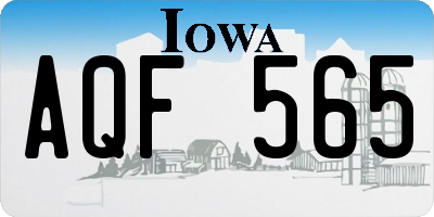 IA license plate AQF565