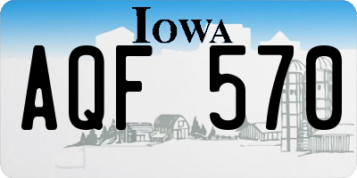 IA license plate AQF570
